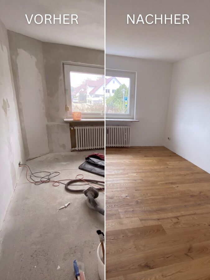 Renovierung – Wand und Boden Vorher/Nachher